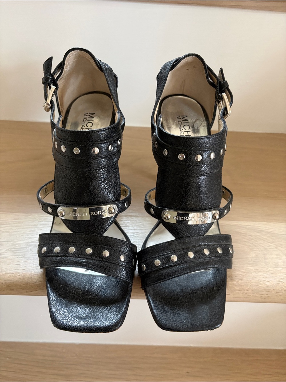 Pre-loved Michael Kors Black Leather Strappy Sandals